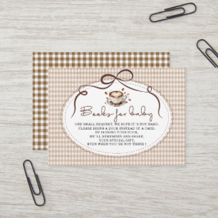 Watercolor baby is brewing coffee baby shower boo business card
