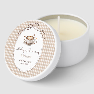 Watercolor Baby is brewing coffee baby shower Mini Candle Favors