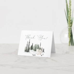 Watercolor Baby it is cold outside Baby Shower Tha Letterpress Thank You Card