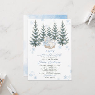 Watercolor Baby its cold outside Baby Shower Invitation