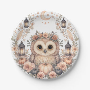 Watercolor Baby Owl Party Plates