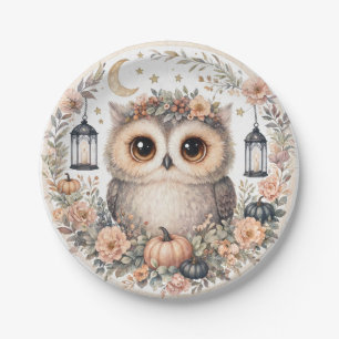 Watercolor Baby Owl Party Plates