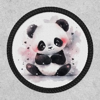 Watercolor Baby Panda Bear Patch