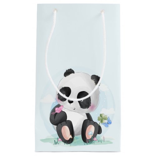 Watercolor Baby Panda Bear Small Gift Bag