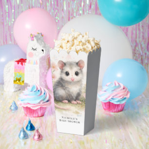 Watercolor Baby Possum Baby Shower  Favor Boxes
