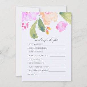 Watercolor Baby Shower Advice For Parents Card
