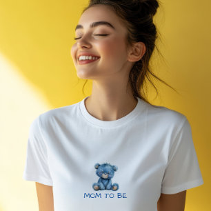 Watercolor baby shower boy blue teddy bear T-Shirt