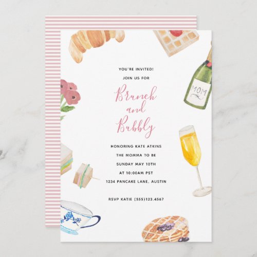 Watercolor Baby Shower Brunch Invitations