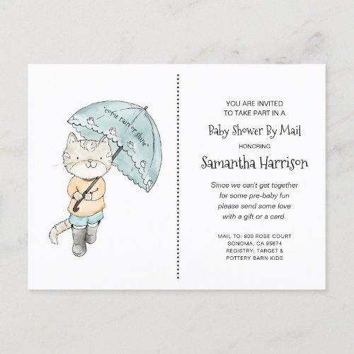 Watercolor Baby Shower By Mail Invitation Postcard