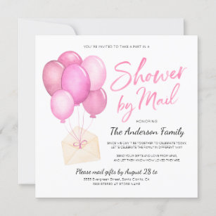 Watercolor Baby Shower By Mail Long Distance Invitation