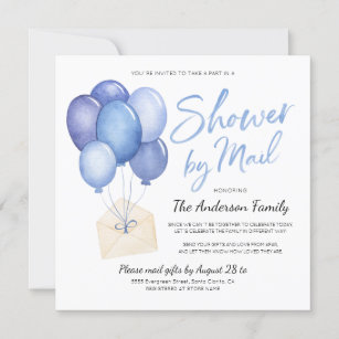Watercolor Baby Shower By Mail Long Distance Invitation