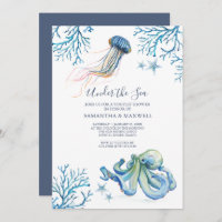 Watercolor Baby Shower Invitation Under The Sea