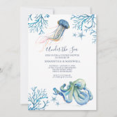 Watercolor Baby Shower Invitation Under The Sea (Front)