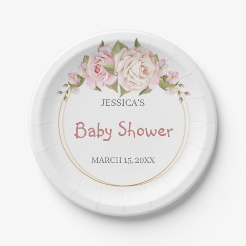 Watercolor Baby Shower Paper Plates