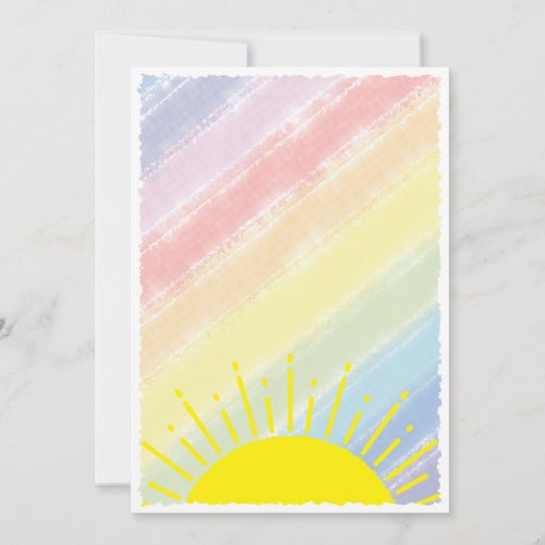 Watercolor Baby Shower Pastel Rainbow  Invitation