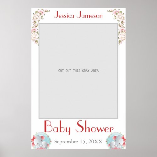 Watercolor Baby Shower Photo Prop Poster