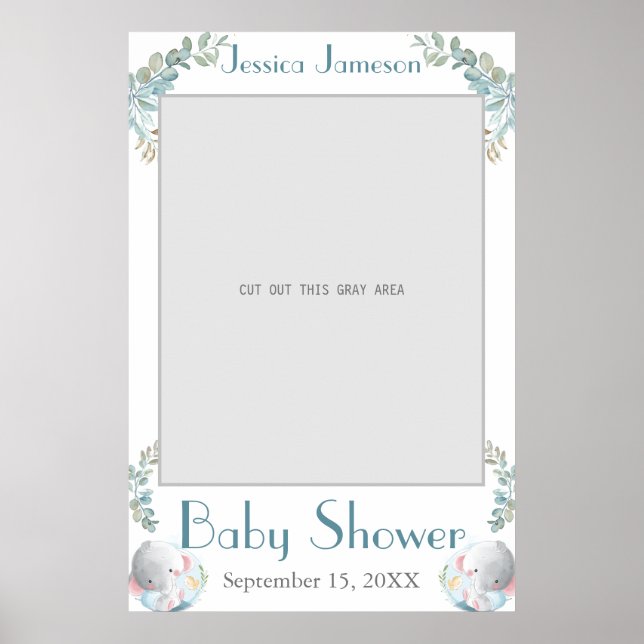 Watercolor Baby Shower Photo Prop Poster (Front)