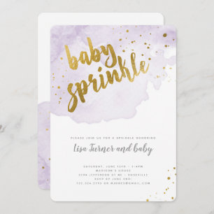 Watercolor Baby Sprinkle - Lavender Invitation