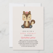 Watercolor Baby Squirrel Cute Whimsical Baby Girl