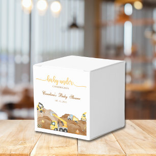 Watercolor baby under construction baby shower favor boxes