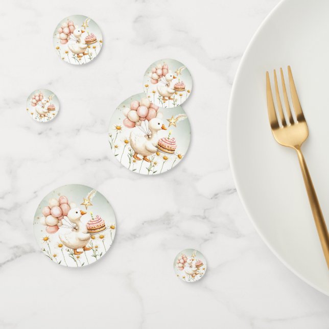 Watercolor Baby White Goose Birthday Party Cute Confetti (Group)
