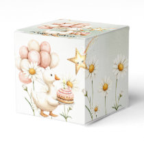 Watercolor Baby White Goose Birthday Party Cute Favor Boxes