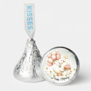 Watercolor Baby White Goose Birthday Party Cute Hershey®'s Kisses®