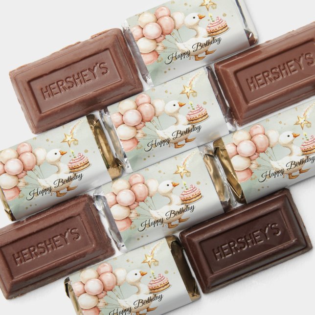 Watercolor Baby White Goose Birthday Party Cute Hershey's Miniatures (Assorted)