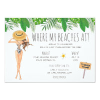 Watercolor Bachelorette Beach Party Invitation