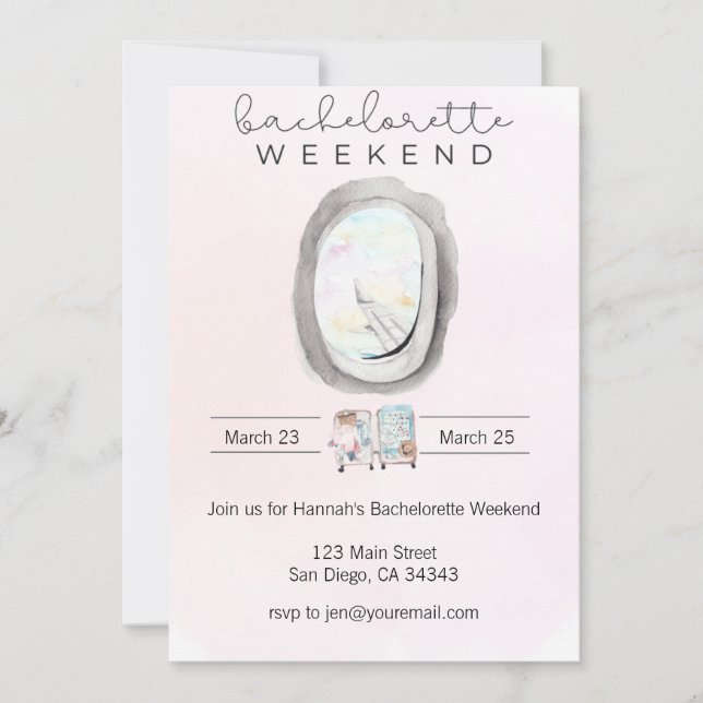 Watercolor Bachelorette Weekend Invitation (Front)