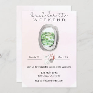 Watercolor Bachelorette Weekend Invitation