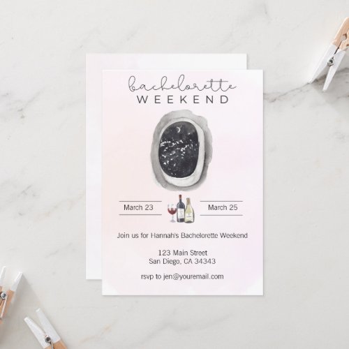 Watercolor Bachelorette Weekend Invitation