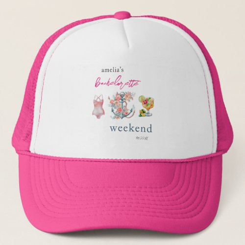 Watercolor Bachelorette Weekend Trucker Hat