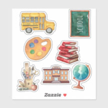 Watercolor Back to School Sticker Sheet