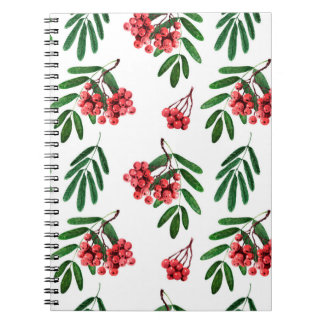 Watercolor background autumn bright rowan notebook
