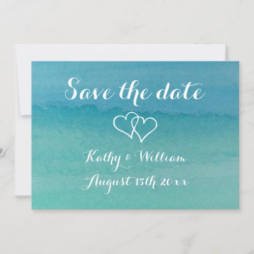 Watercolor background beach wedding Save the date 