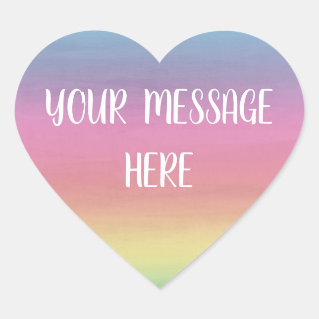 Watercolor background - Customize your own  Heart Sticker (Front)