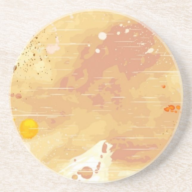 watercolor background drink coaster (Front)
