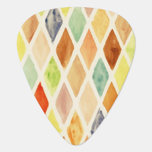 Watercolor background guitar pick (Front)