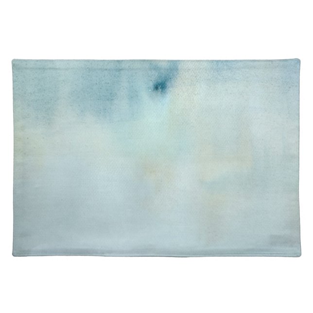 watercolor background in pastel blue and yellow cloth placemat (Front)