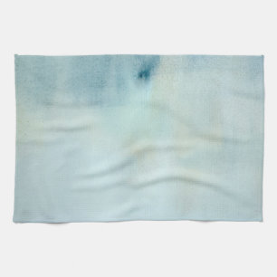 watercolor background in pastel blue and yellow kitchen towel