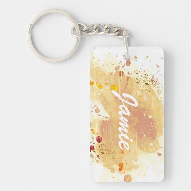 watercolor background keychain (Front)