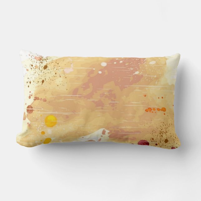 watercolor background lumbar pillow (Front)