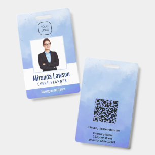 Watercolor background Professional office Badge