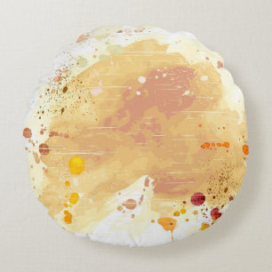 watercolor background round pillow