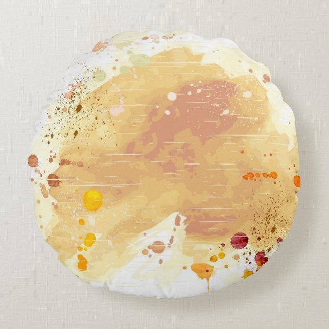 watercolor background round pillow (Front)