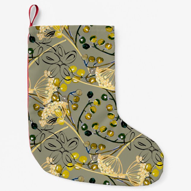 Watercolor background, seamless pattern small christmas stocking (Front)