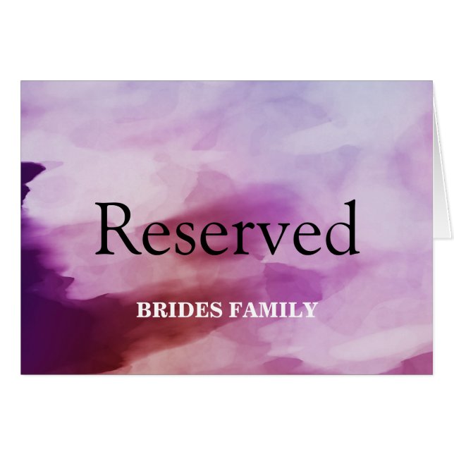 Watercolor Background Table Reserved Cards (Front Horizontal)