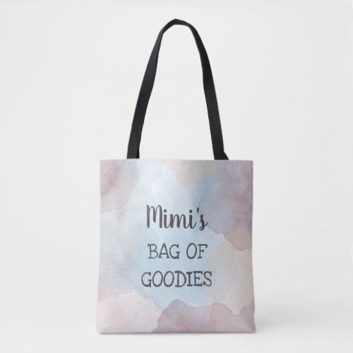 Watercolor bag of goodies tote bag