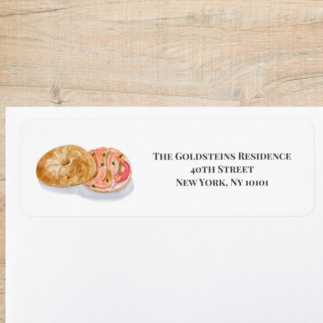  Watercolor Bagels Smoke Salmon  Label (Creator Uploaded)